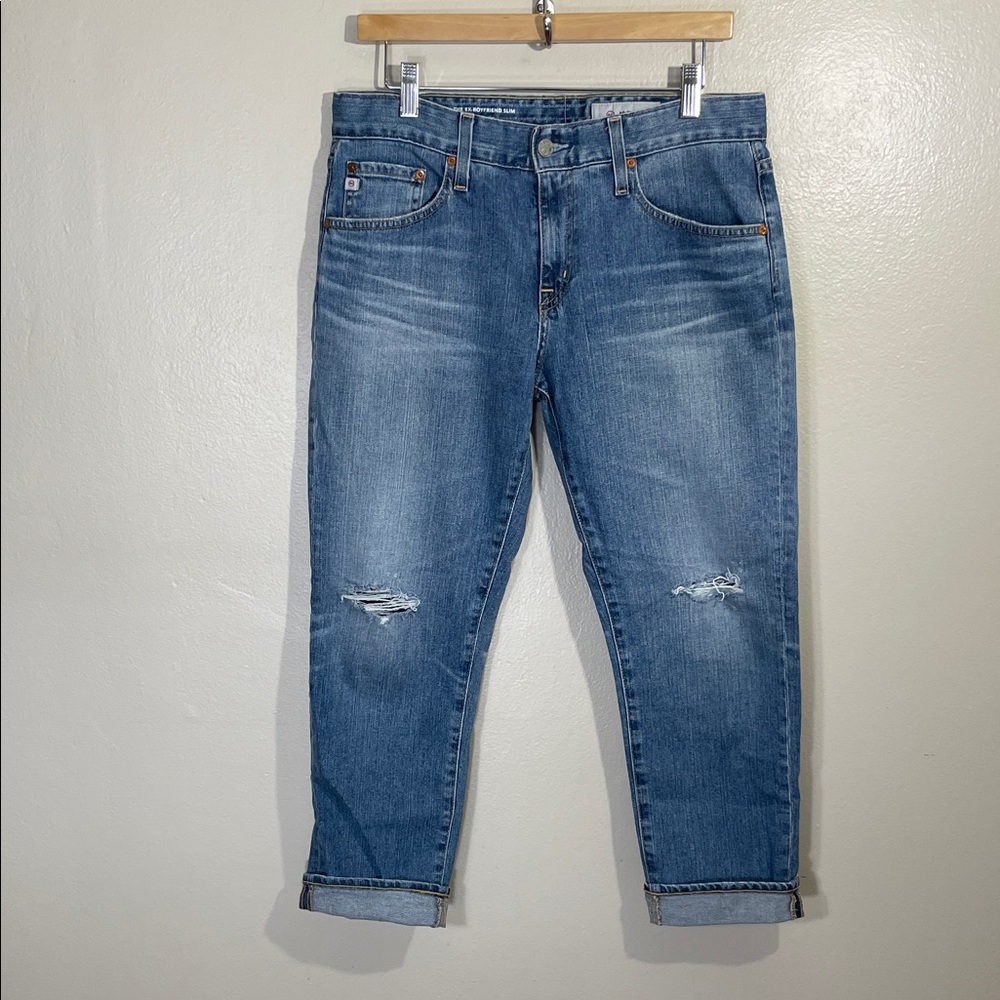 EUC AG Adriano Goldschmied Blue EX Boyfriend Slouchy Slim Jeans